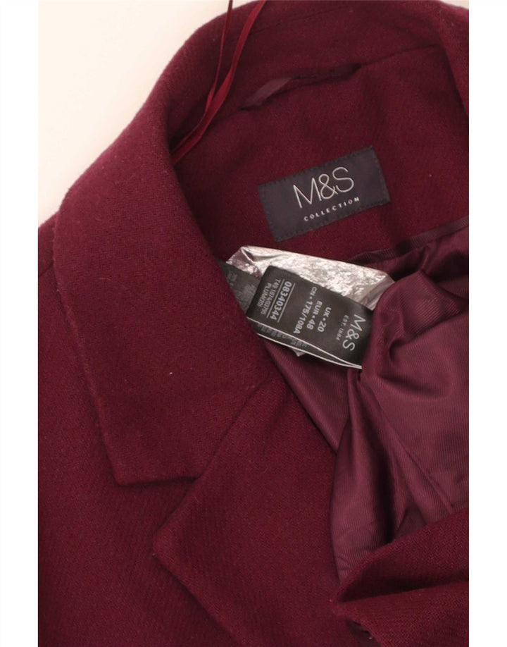 Cappotto da donna Marks & Spencer UK 20 2XL Poliestere bordeaux