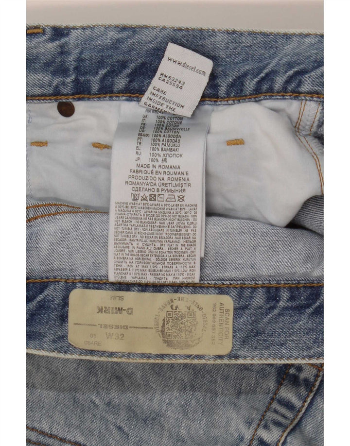 Pantaloncini di jeans slim D-Mirk da uomo Diesel W32 cotone blu medio