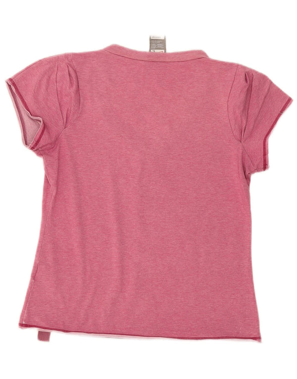 T-shirt grafica da donna Nike Top UK 14/16 grande cotone floreale rosa