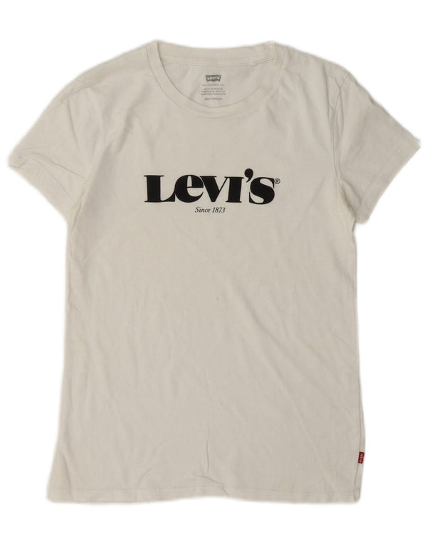 T-shirt grafica oversize da donna Levi's Top UK 2 2XS Bianca
