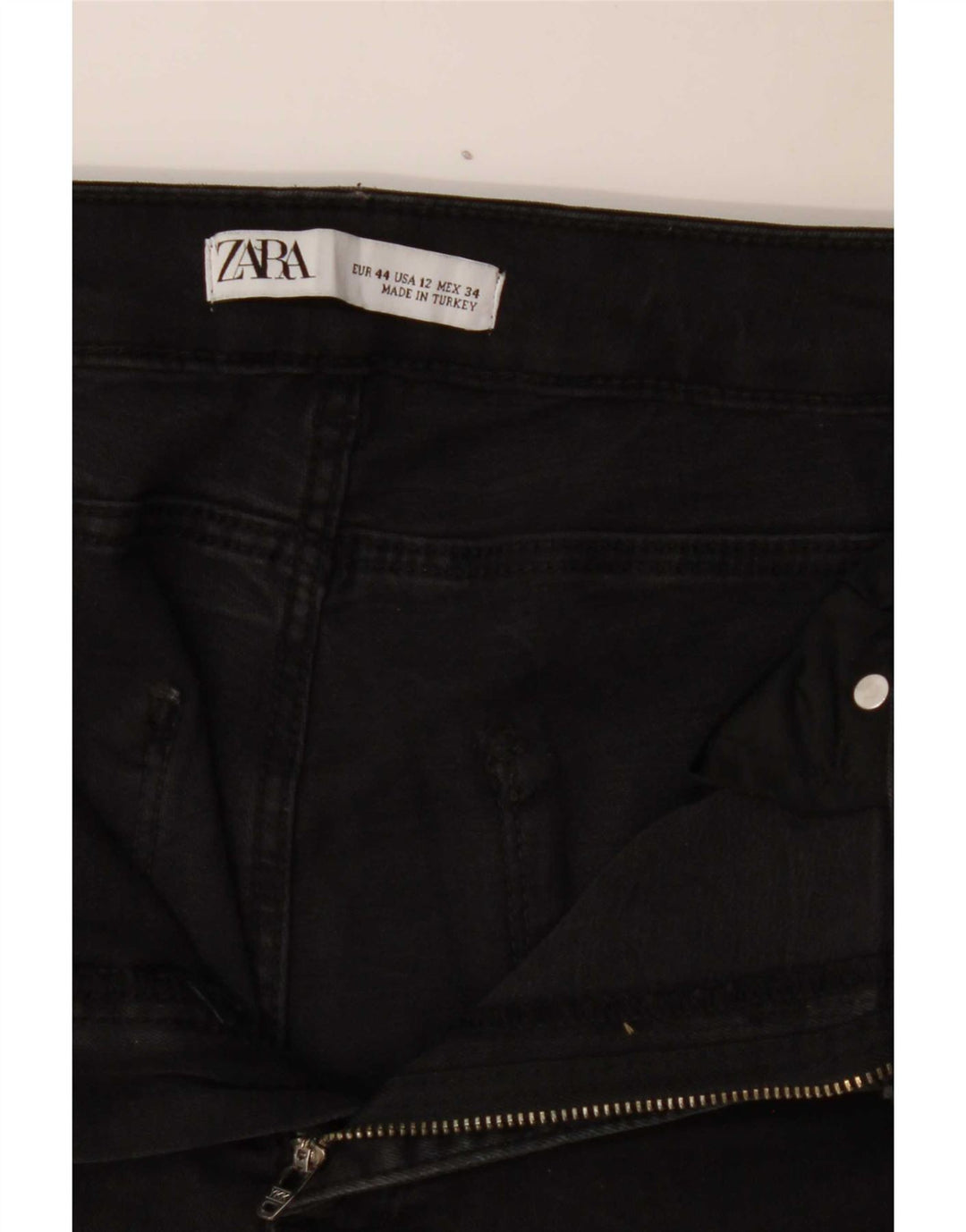 Jeans slim da donna Zara EU 44 XL W34 L24 Nero