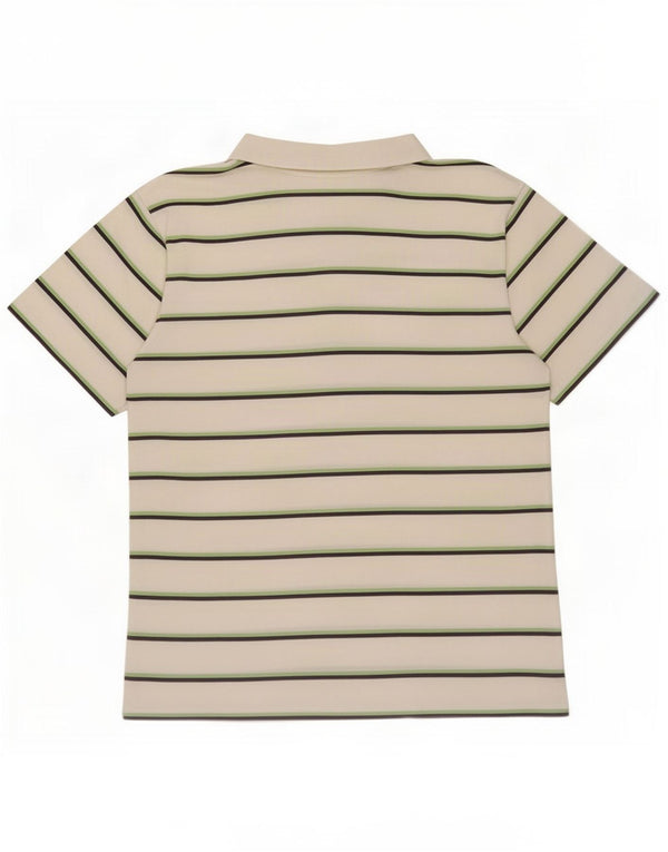 Polo Reebok da donna UK 12 cotone a righe bianche medie