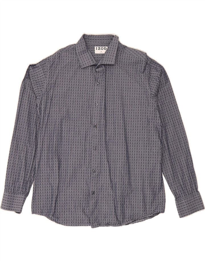IZOD Mens Shirt XL Navy Blue Spotted Polyester Vintage Izod and Second-Hand Izod from Messina Hembry 