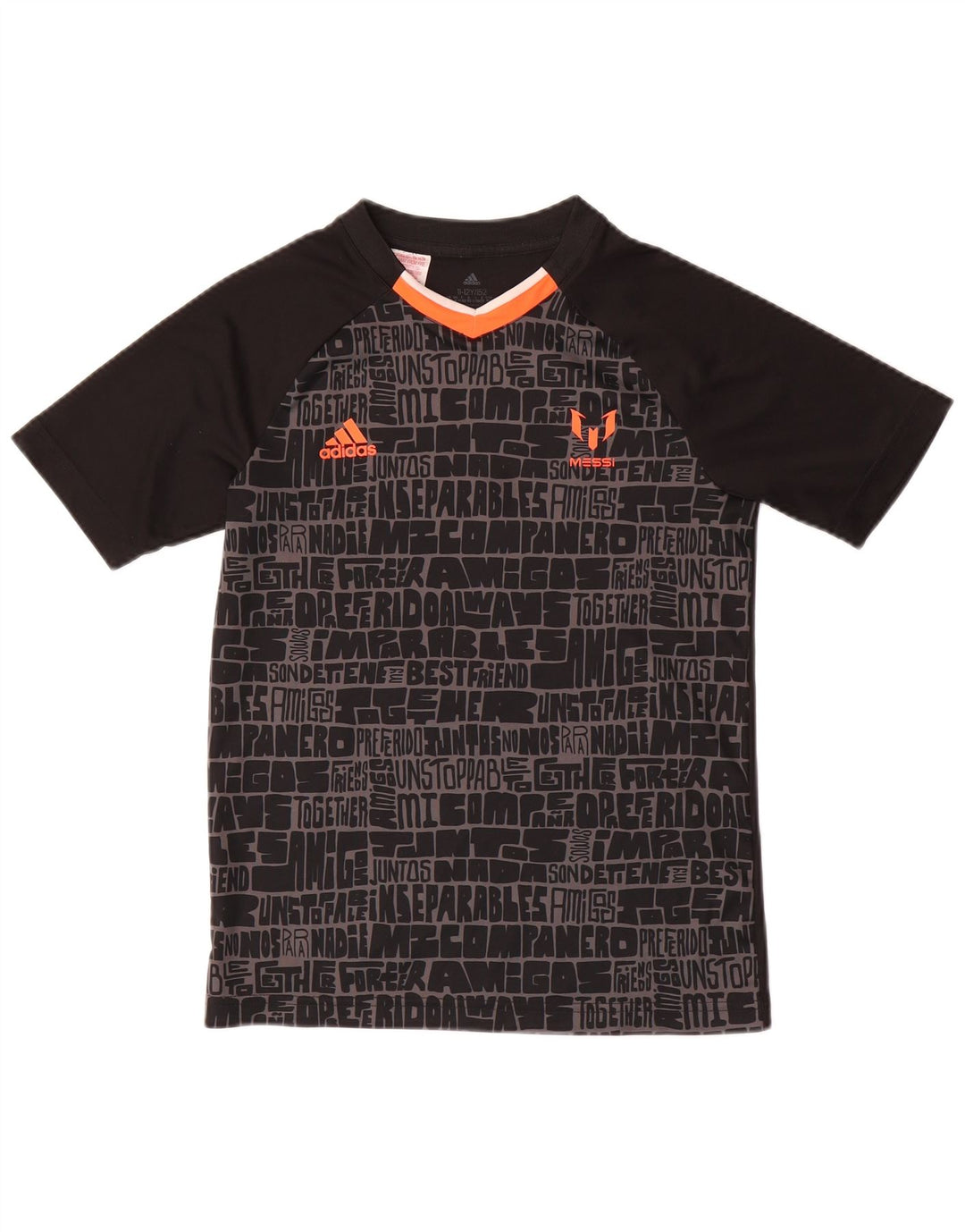 T-shirt grafica ADIDAS da bambino MESSI con motivo astratto 11-12 anni Nera