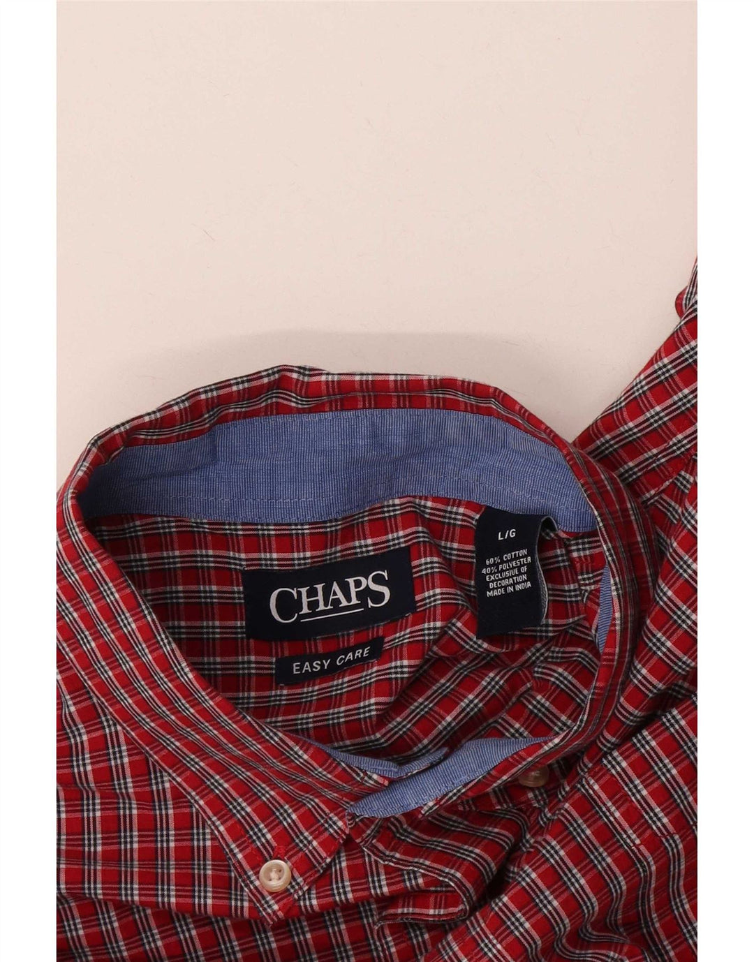 Chaps Camicia da uomo Easy Care, cotone a quadri rossi grandi
