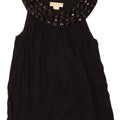 MICHAEL KORS Camicetta senza maniche da donna UK 12 Cotone nero medio