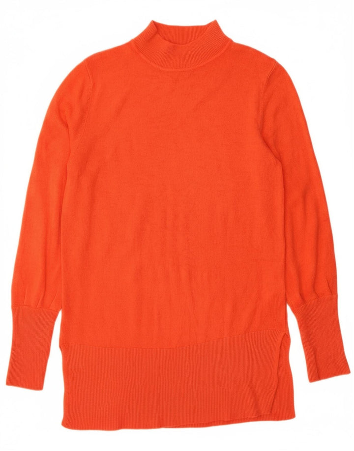 MARKS & SPENCER Womens Turtle Neck Jumper Sweater UK 14 Medium Orange