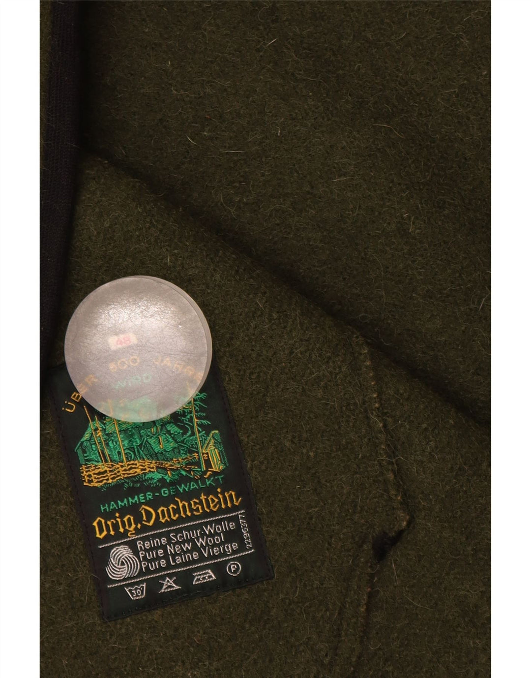 Cappotto poncho oversize vintage da donna IT 48 XL lana vergine verde