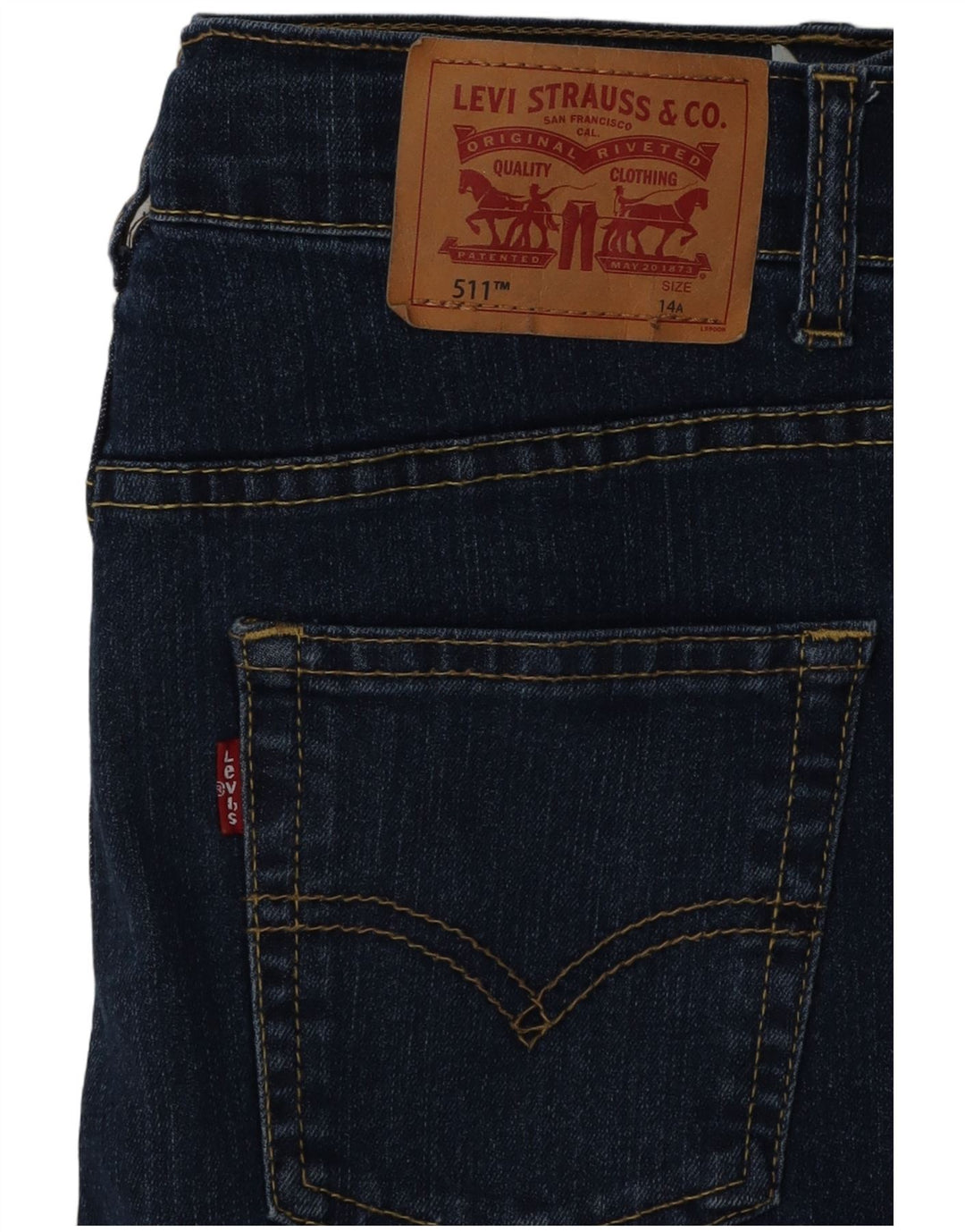 Levi's Ragazzi 511 Jeans Slim 13-14 anni W24 L25 Cotone Blu Navy