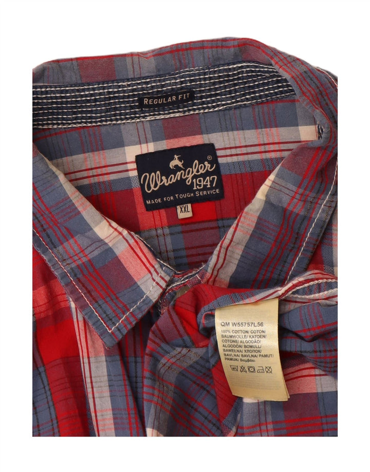 Camicia Wrangler da uomo a maniche corte, vestibilità regolare, 2XL, cotone a quadri rossi