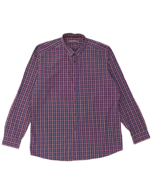 Camicia Uomo Angelo Litrico XL Cotone Quadri Blu