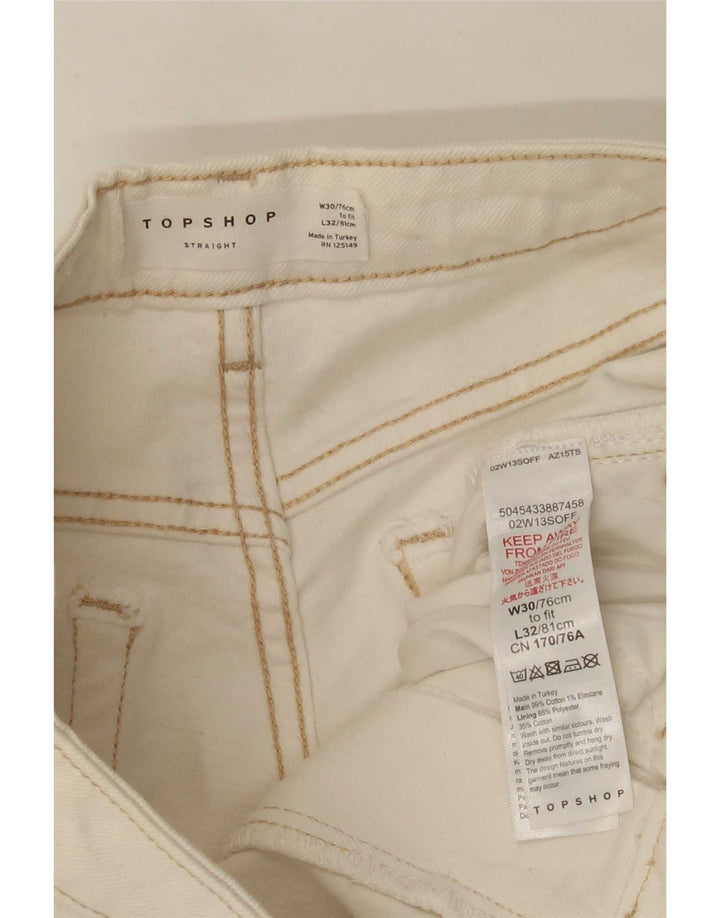 Jeans dritti da donna Topshop W30 L26 cotone bianco