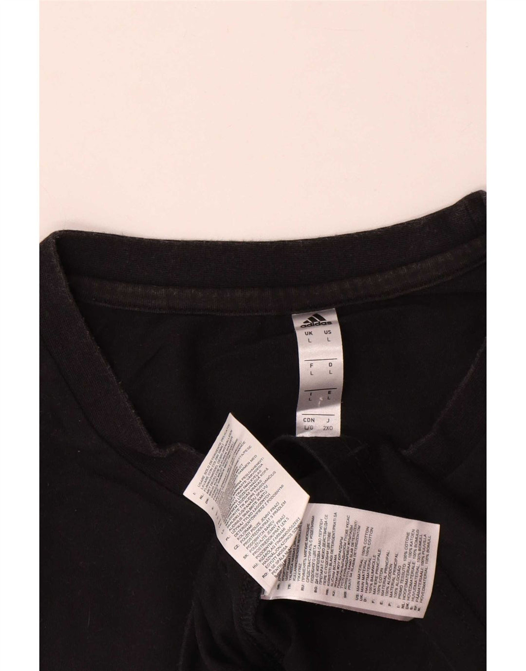 T-shirt Adidas da uomo Top Large in cotone nero