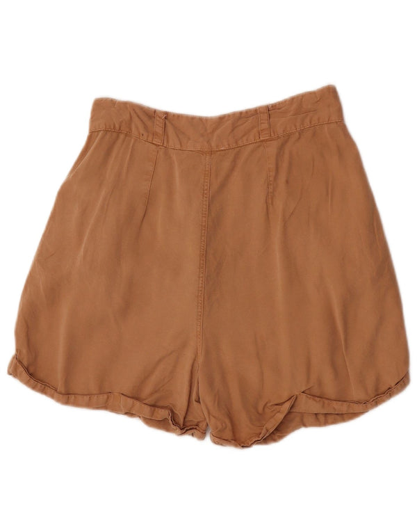 Pantaloncini casual con ancoraggio a vita alta da donna Topshop UK 10 piccoli W26 Beige