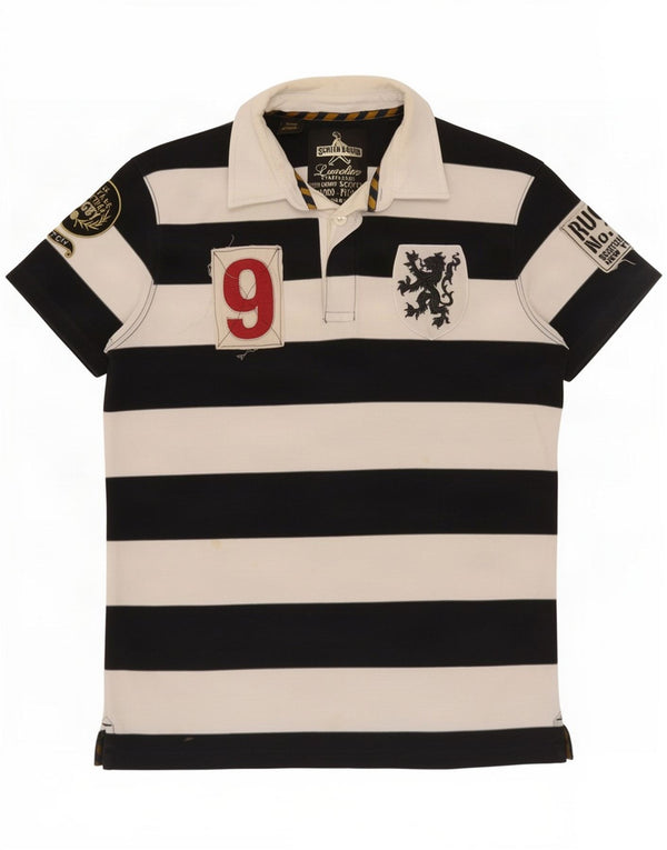 Polo grafica da uomo Scotch & Soda grande in cotone a righe nere