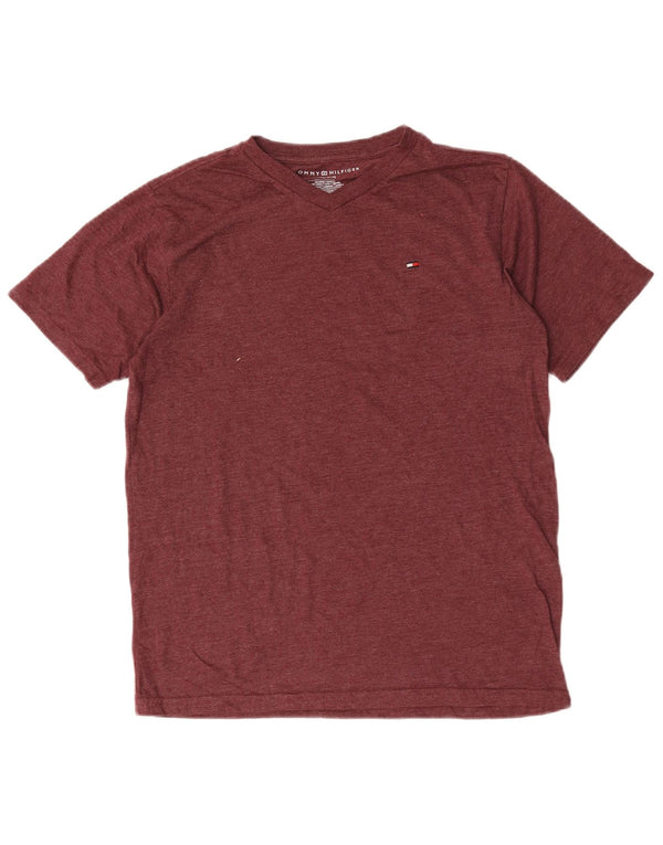 T-shirt da bambino Tommy Hilfiger Top 15-16 anni Large in cotone bordeaux