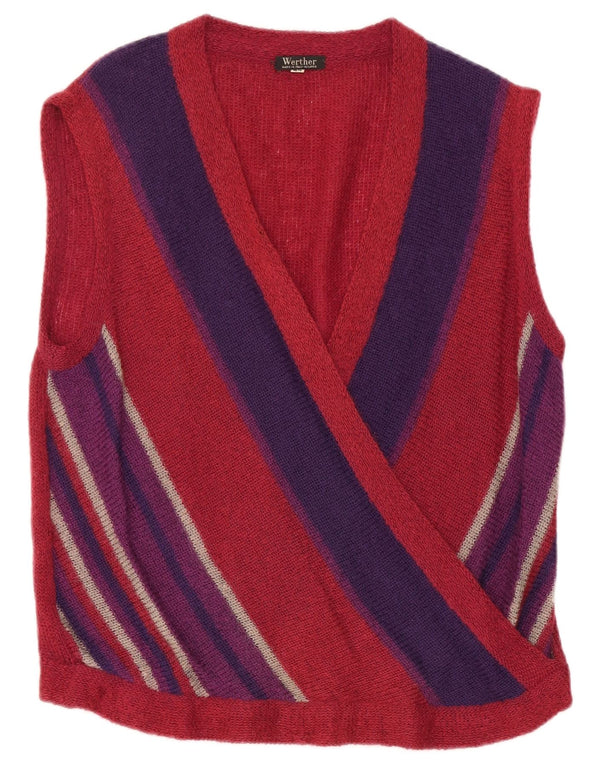 Canotta corta da donna Werther IT 44 Mohair a righe bordeaux medio