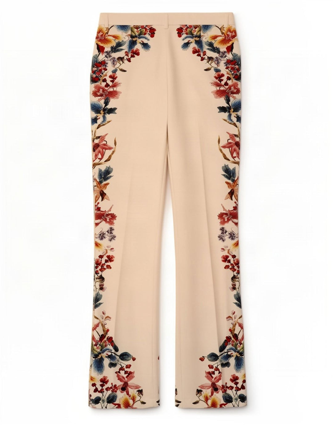 Pantaloni casual Bootcut da donna Zara medi W28 L32 poliestere floreale bianco