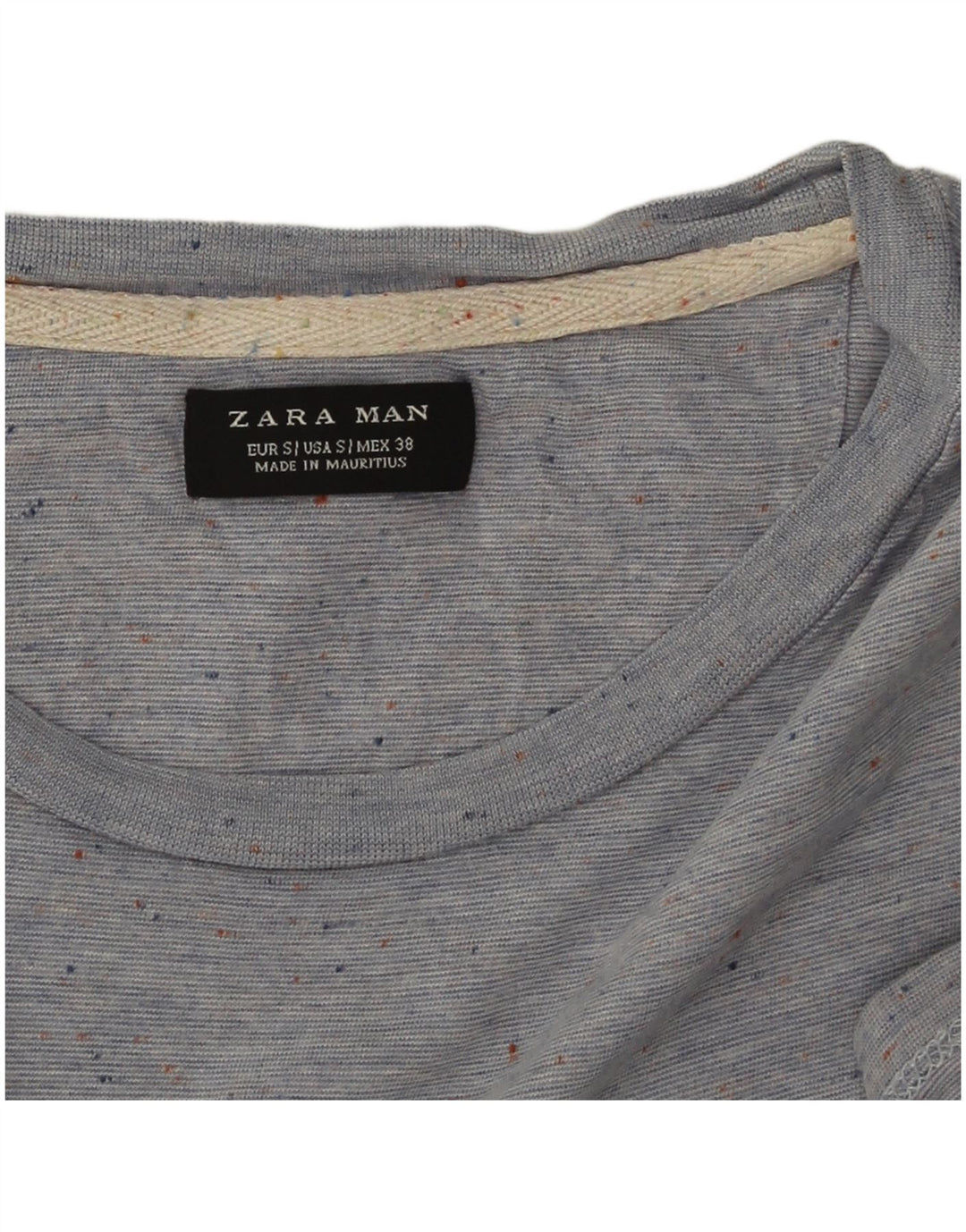 T-shirt Zara da uomo Top piccola blu screziata