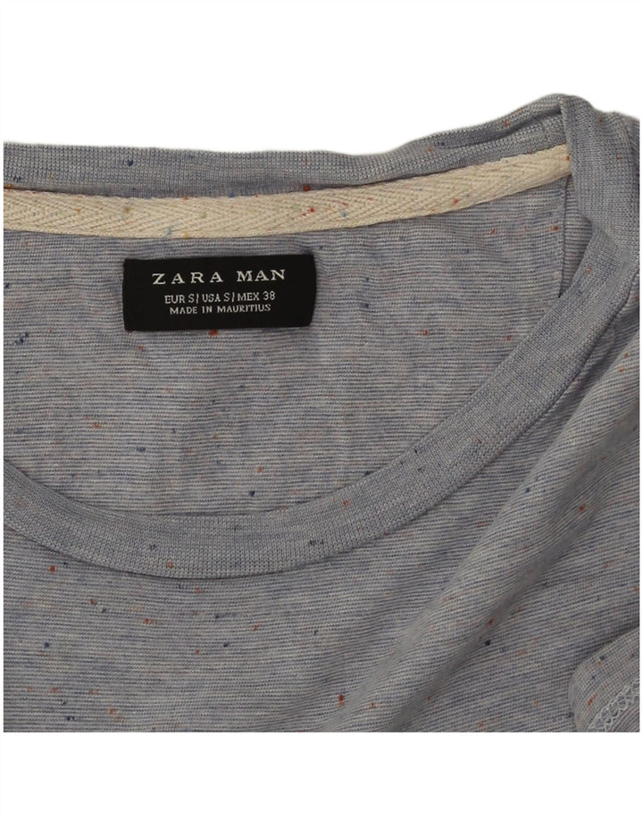 T-shirt Zara da uomo Top piccola blu screziata