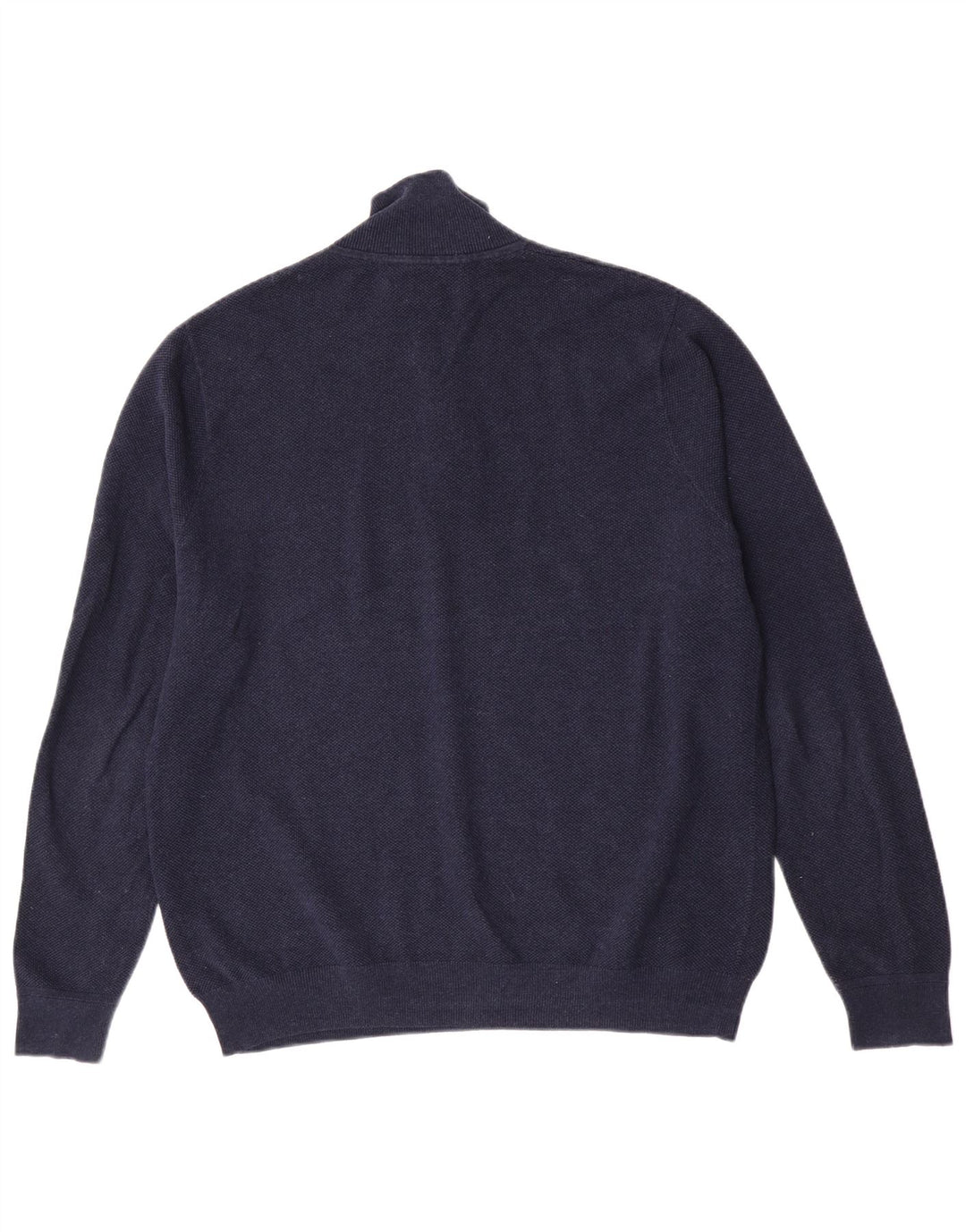 Maglione da uomo con zip e collo John Lewis, grande, in cotone blu navy