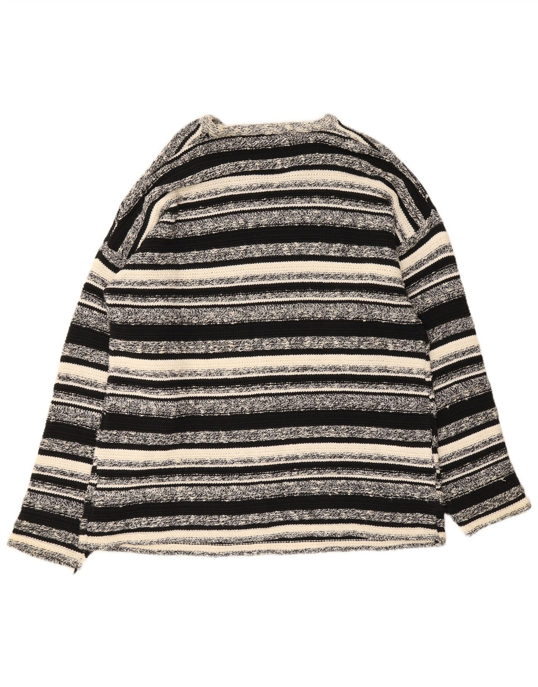 Maglione da uomo con scollo a V Chambers in cotone a righe nere medie