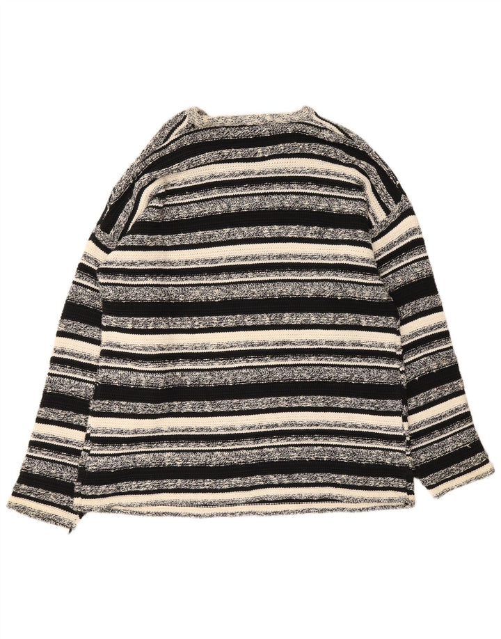 Maglione da uomo con scollo a V Chambers in cotone a righe nere medie
