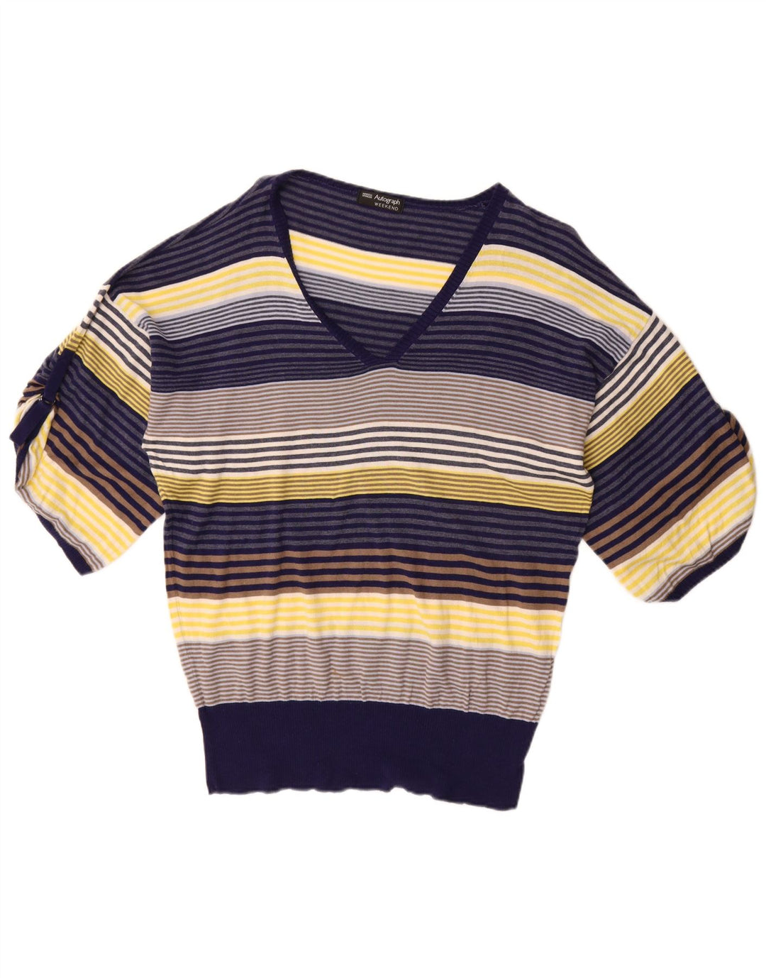 Maglione da donna con scollo a V autografo Marks & Spencer UK 20 2XL Blu navy