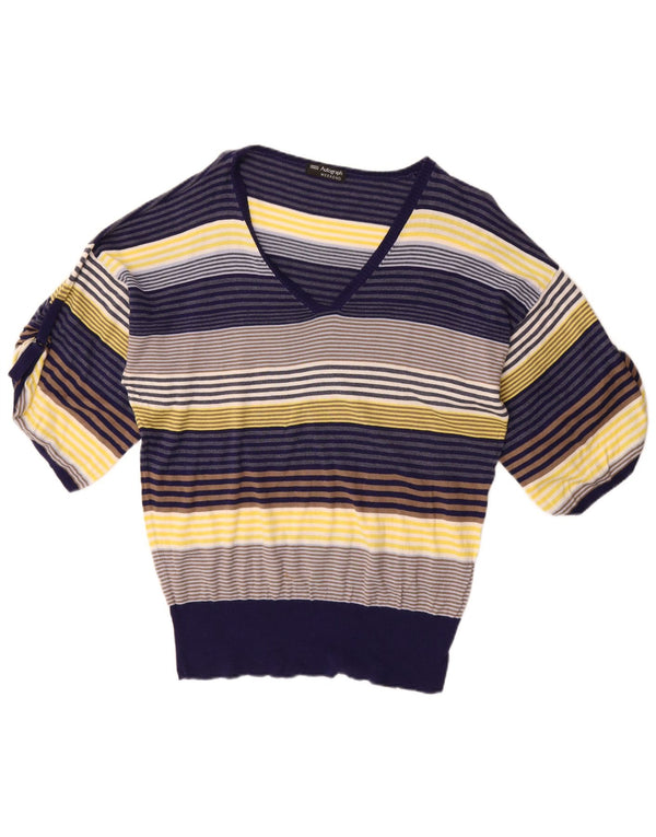 Maglione da donna con scollo a V autografo Marks & Spencer UK 20 2XL Blu navy