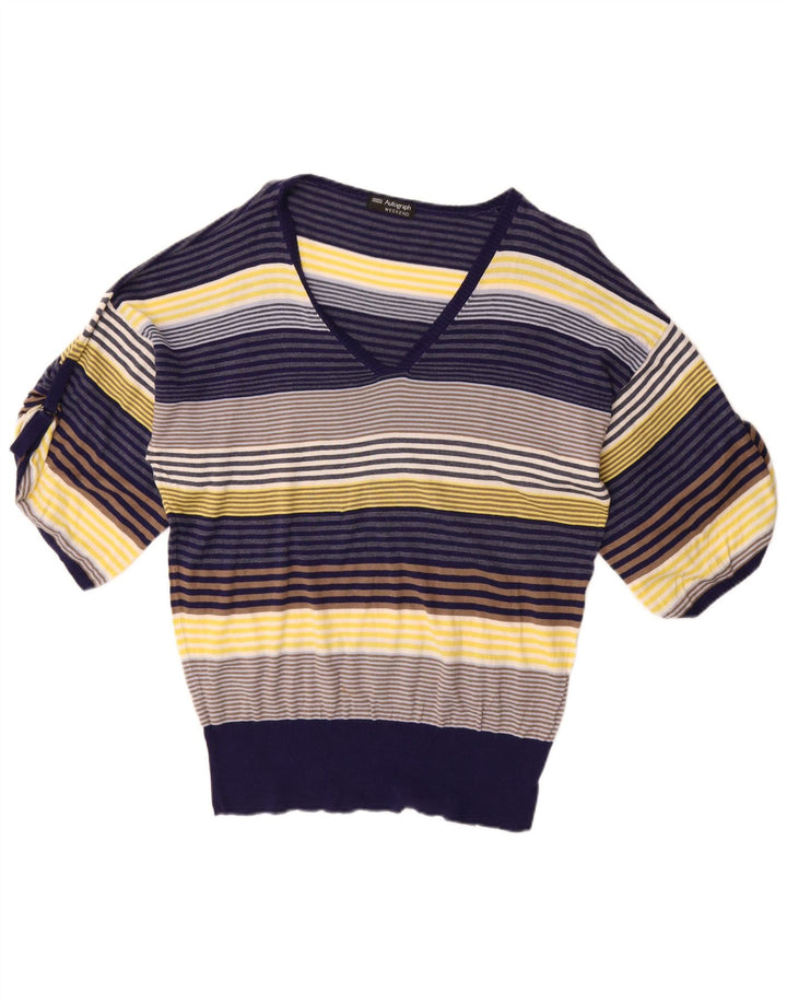 Maglione da donna con scollo a V autografo Marks & Spencer UK 20 2XL Blu navy