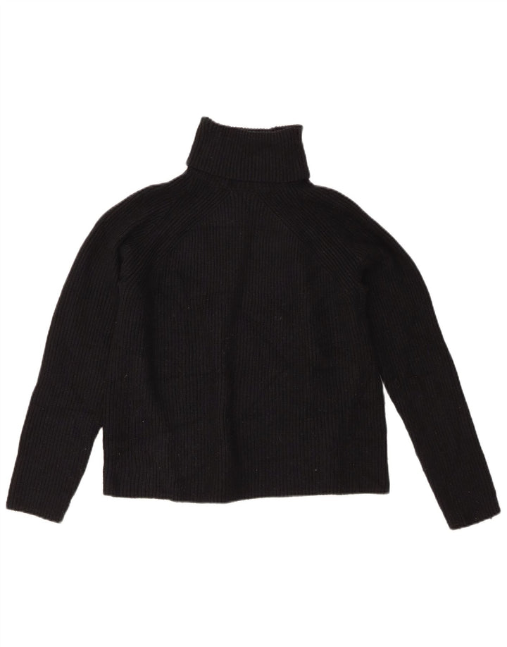 Maglione maglione a collo alto da donna Marks & Spencer UK 10 piccolo in viscosa nera