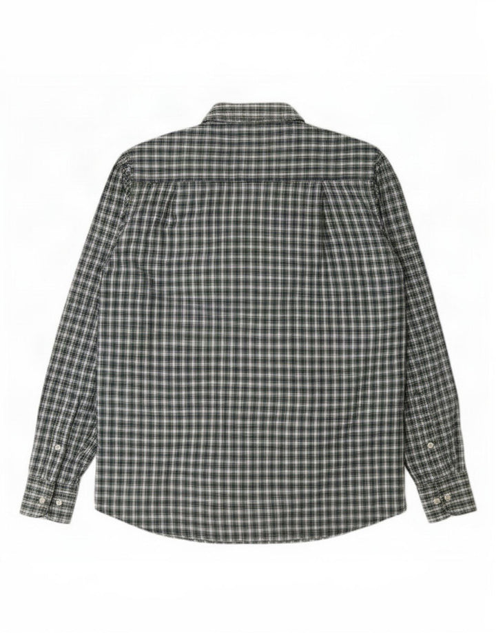 Camicia da uomo in flanella Rosengarten in cotone a quadri verde medio