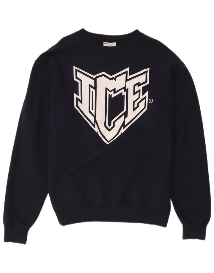 Felpa grafica da uomo Champion Felpa media in cotone blu navy