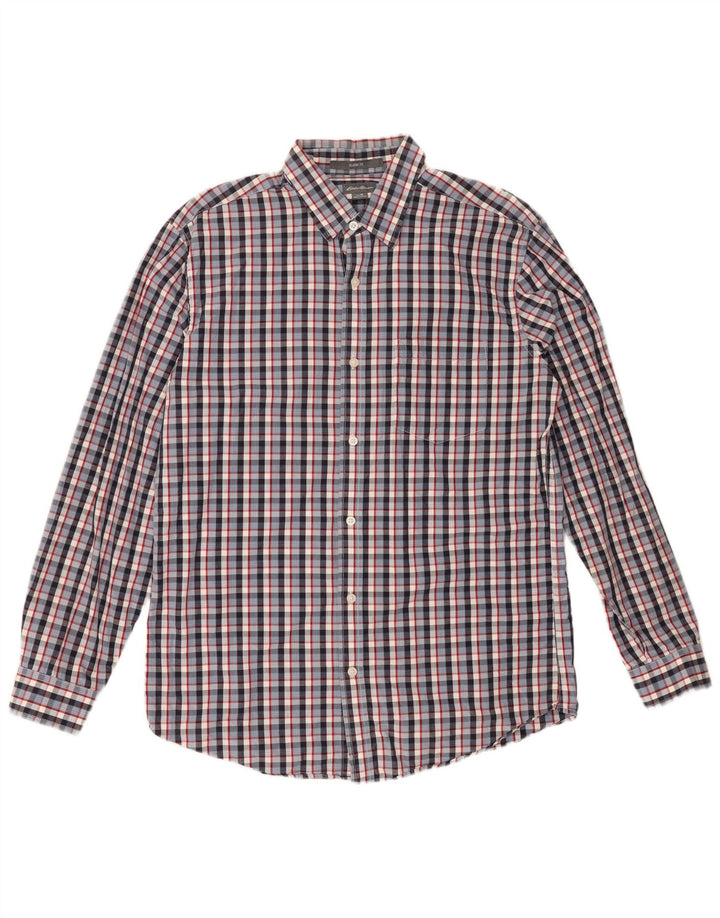EDDIE BAUER Camicia da uomo dalla vestibilità classica in cotone a quadri blu medio