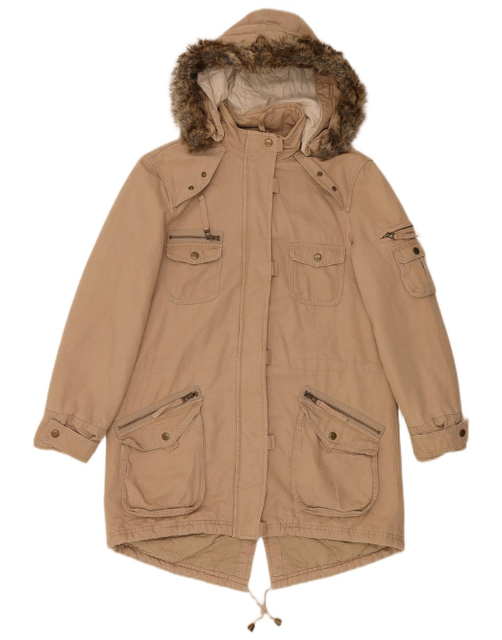 Giacca parka oversize con cappuccio da donna Marks & Spencer UK 10 piccola Beige