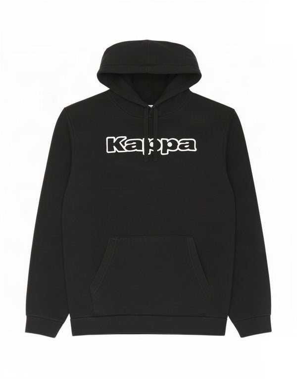 Felpa con cappuccio grafica da uomo Kappa 2XL cotone nero