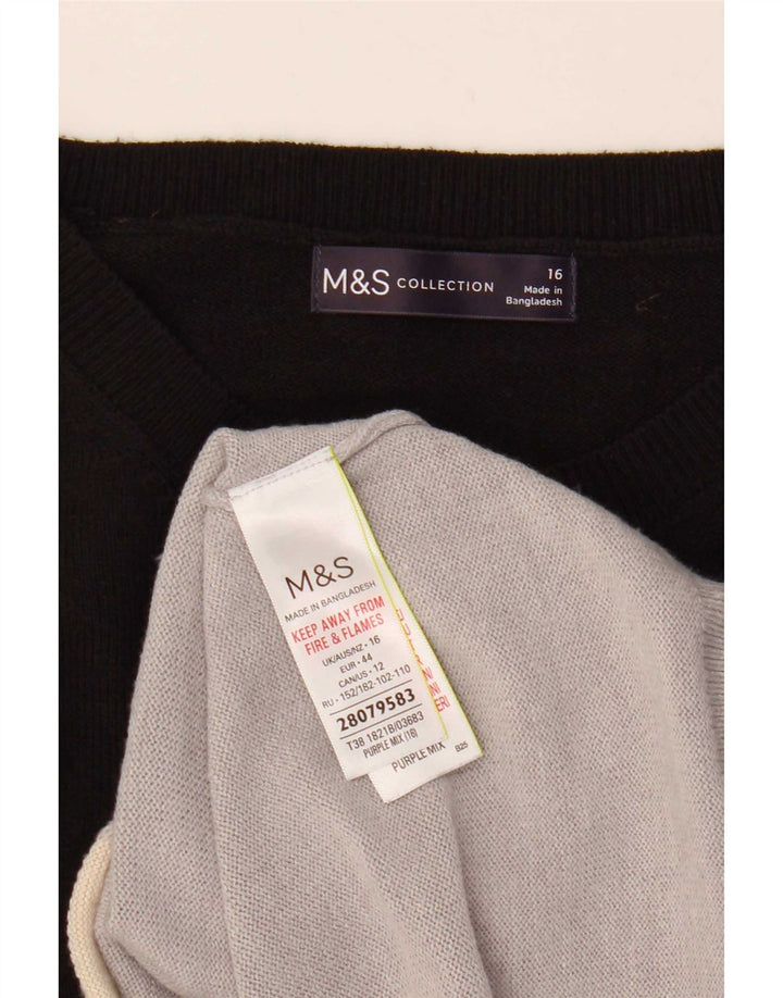 Maglione maglione con scollo a barca da donna Marks & Spencer UK 16 grande multicolore