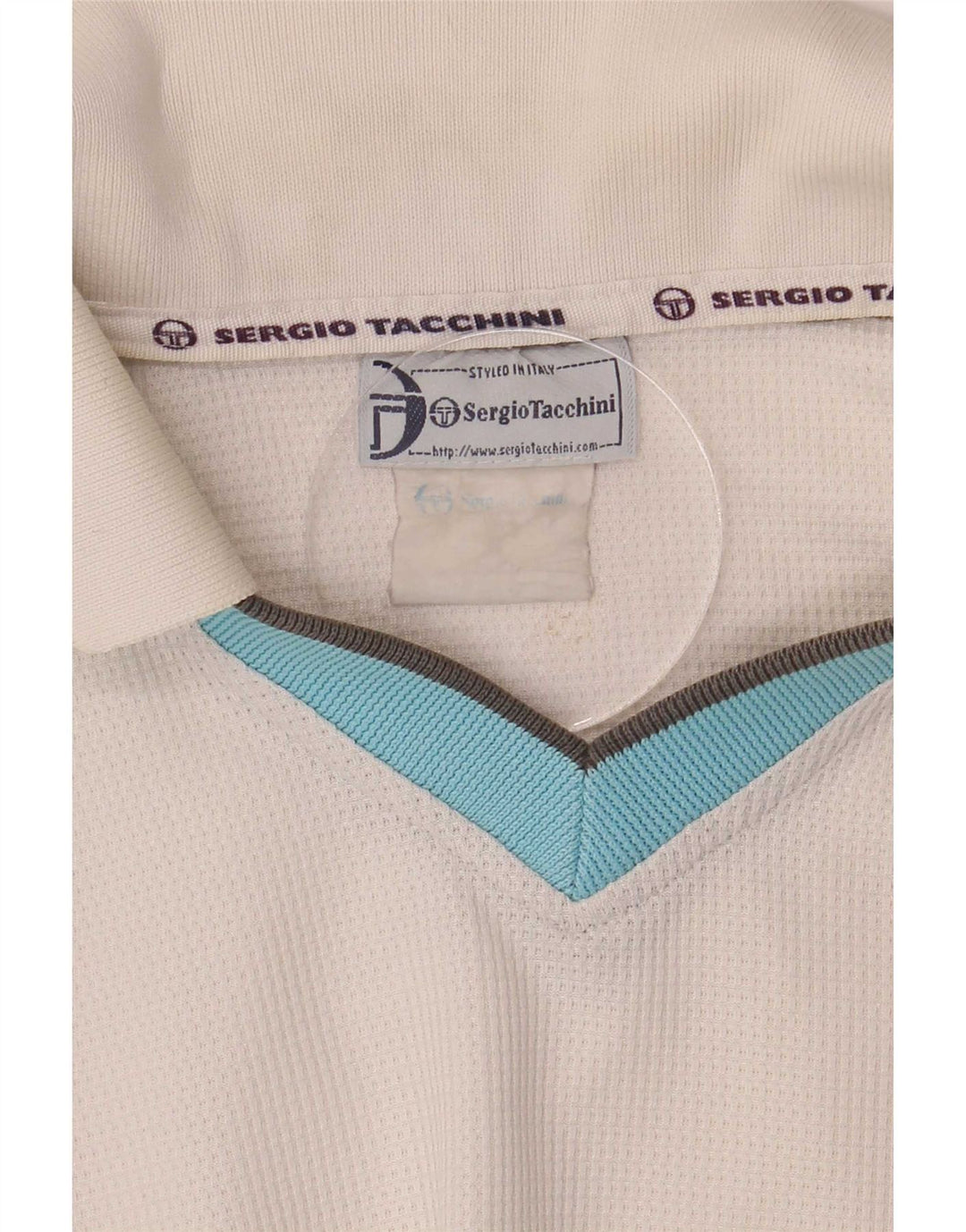 Polo da uomo Sergio Tacchini color block bianco medio