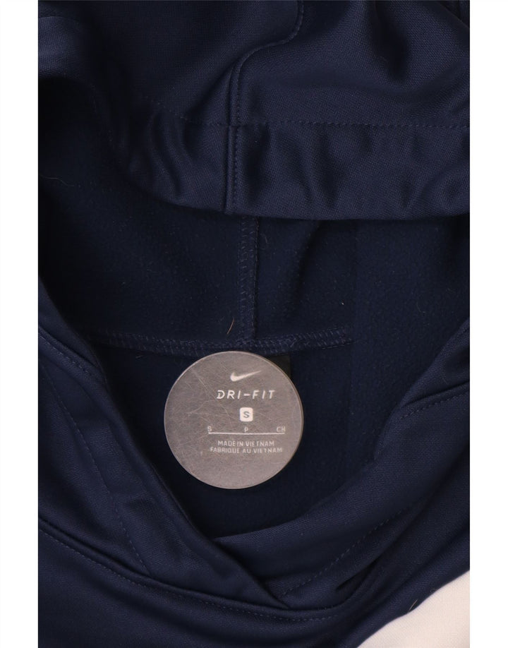 NIKE Felpa con cappuccio grafica Dri Fit da uomo, piccola, in poliestere blu navy