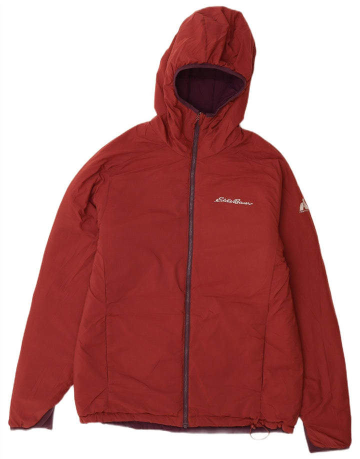 Giacca reversibile con cappuccio da uomo Eddie Bauer UK 38 nylon bordeaux medio