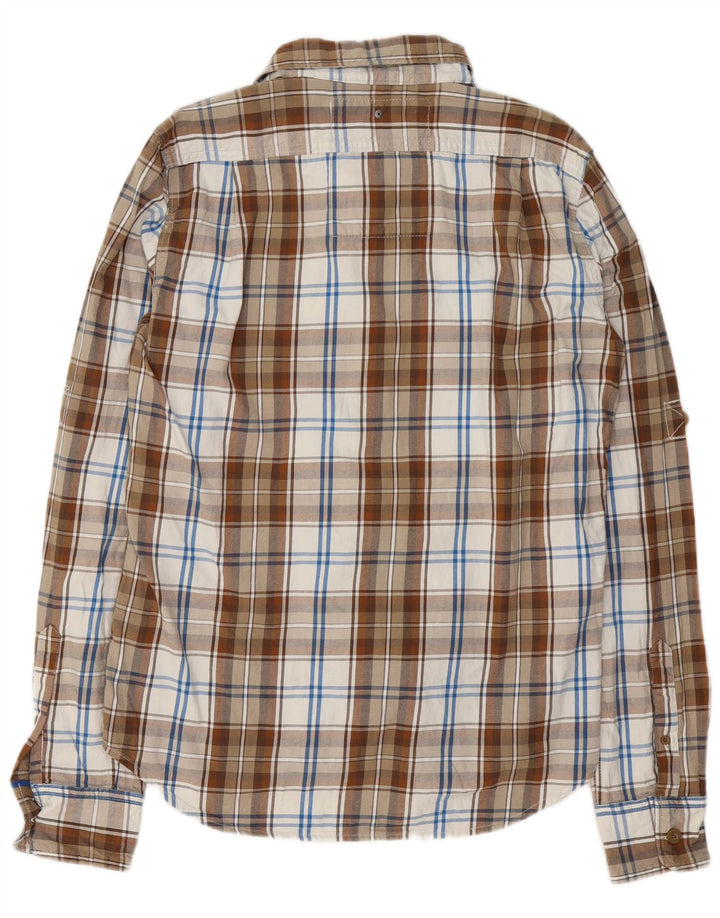 Camicia da uomo in flanella Superdry XL in cotone a quadri marrone