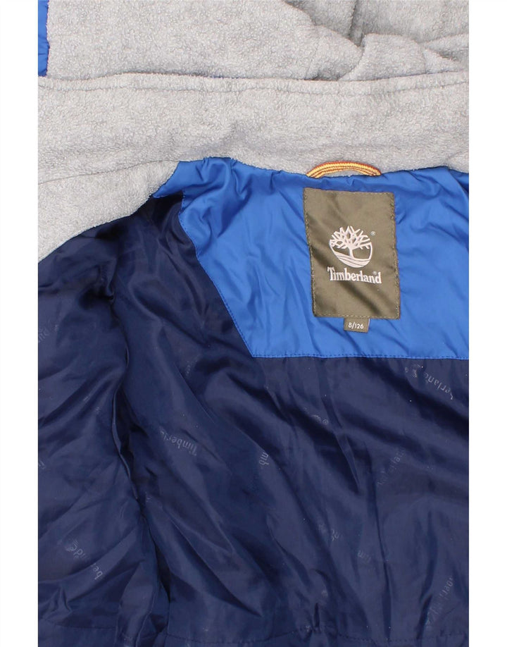 Giacca imbottita con cappuccio Timberland per ragazzi 7-8 anni in poliestere blu