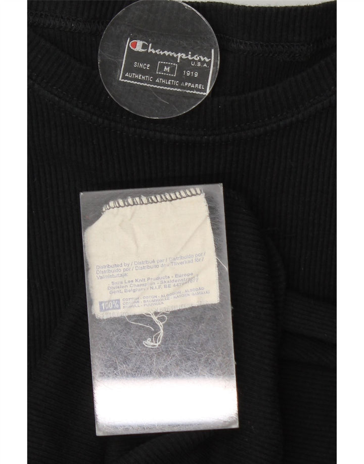 T-shirt corta da donna CHAMPION Top UK 12 cotone nero medio
