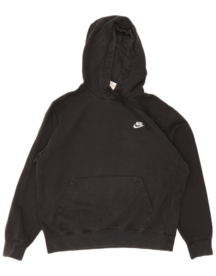 Maglia con cappuccio da donna Nike UK 14 cotone nero medio