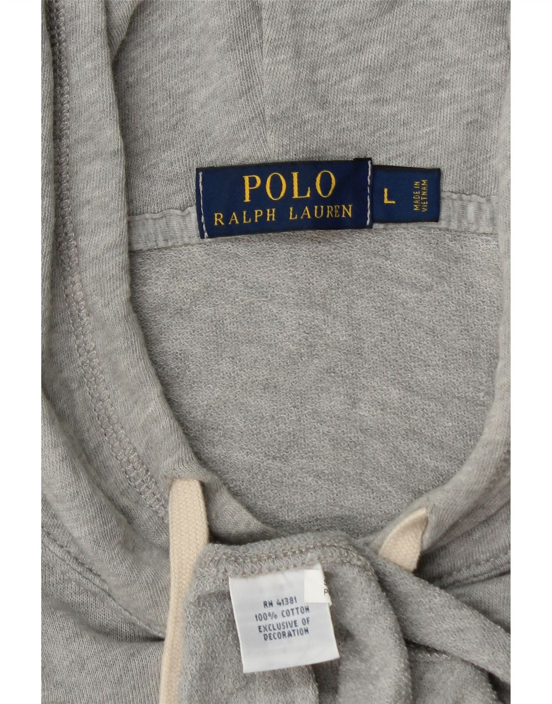 Polo Ralph Lauren Maglione con cappuccio da uomo grande in cotone grigio