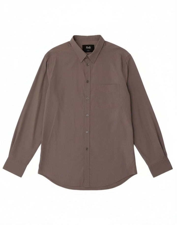 Camicia Slim Uomo Dolce & Gabbana IT 52 Large Cotone Grigio