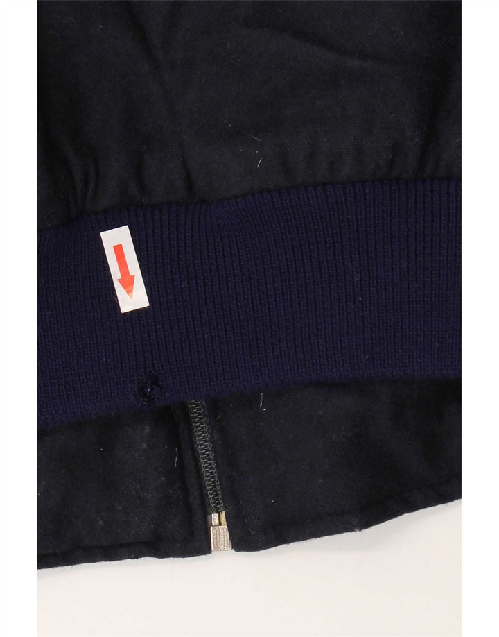 Giubbotto bomber vintage da uomo IT 46 piccolo in lana blu navy