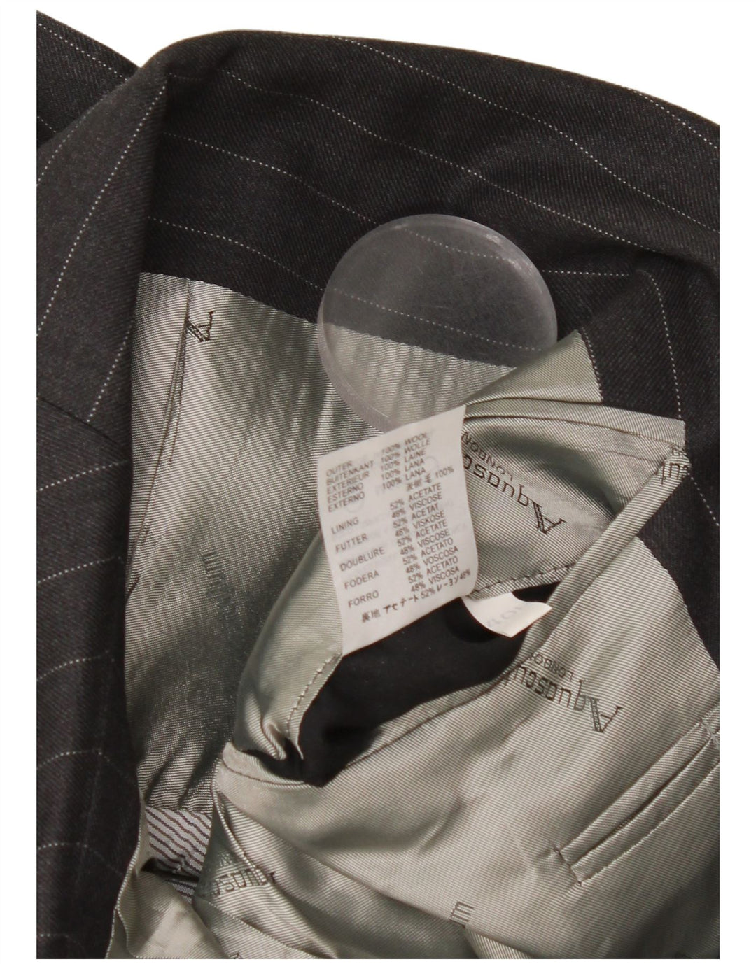 Giacca blazer da uomo a 3 bottoni Aquascutum UK 40 grande lana gessata grigia