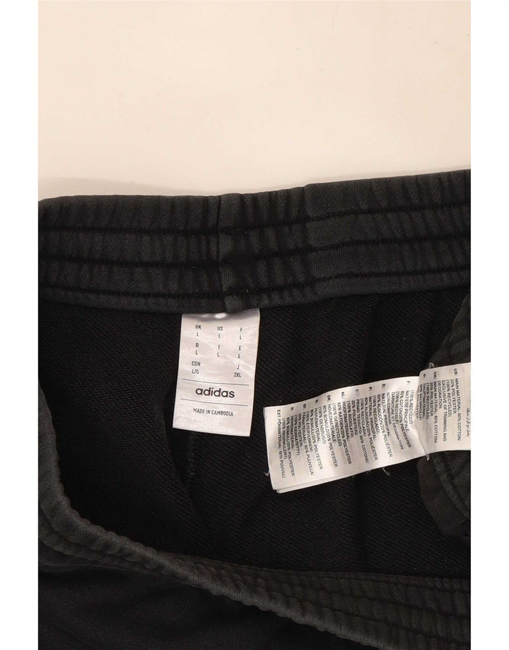 Pantaloncini sportivi da uomo Adidas grandi in cotone nero