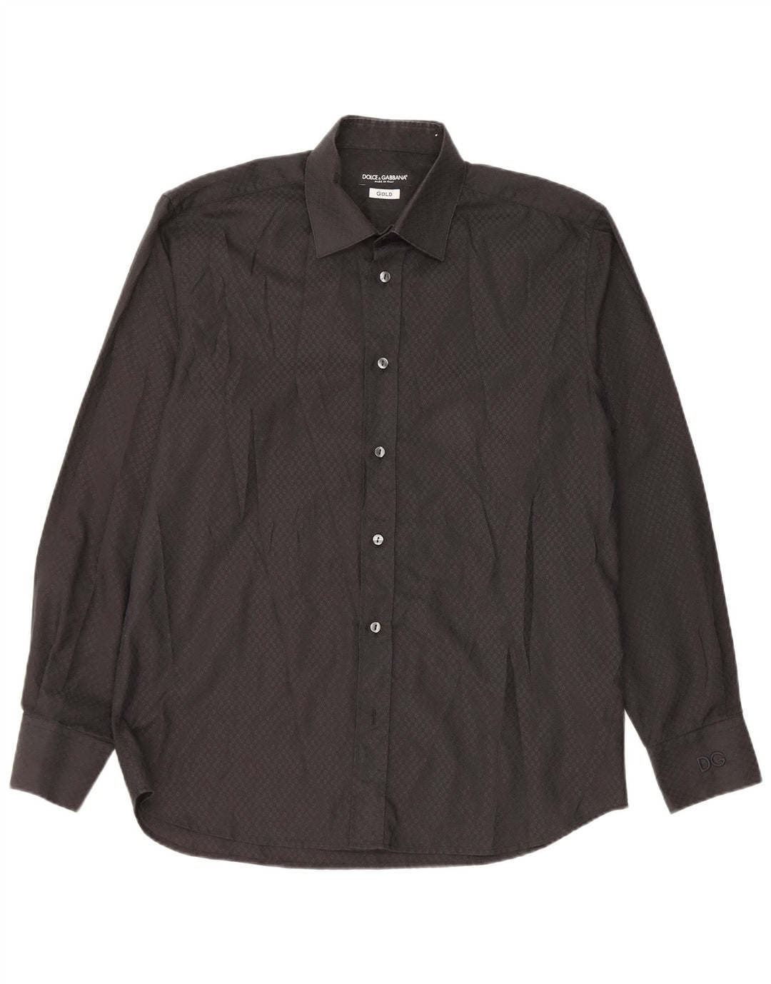 Camicia da uomo Dolce & Gabbana taglia 41 16 grande cotone geometrico nero